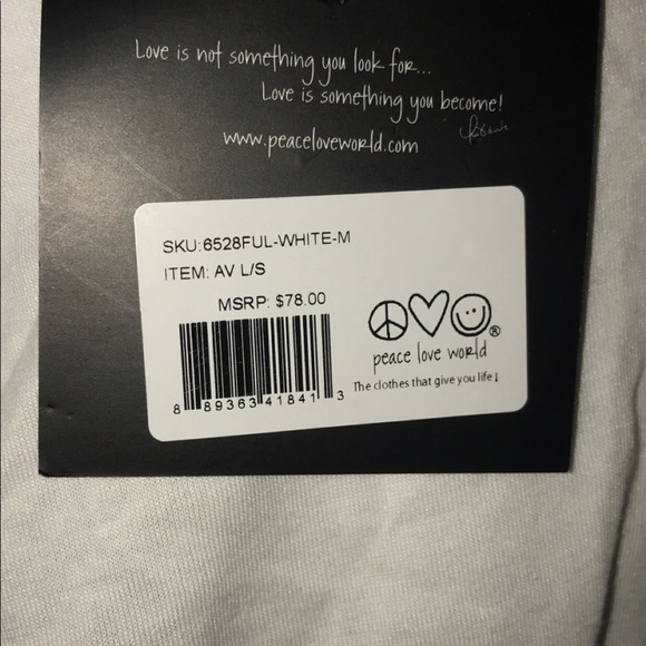 Peace Love World Long Sleeve - Picture 2 of 3